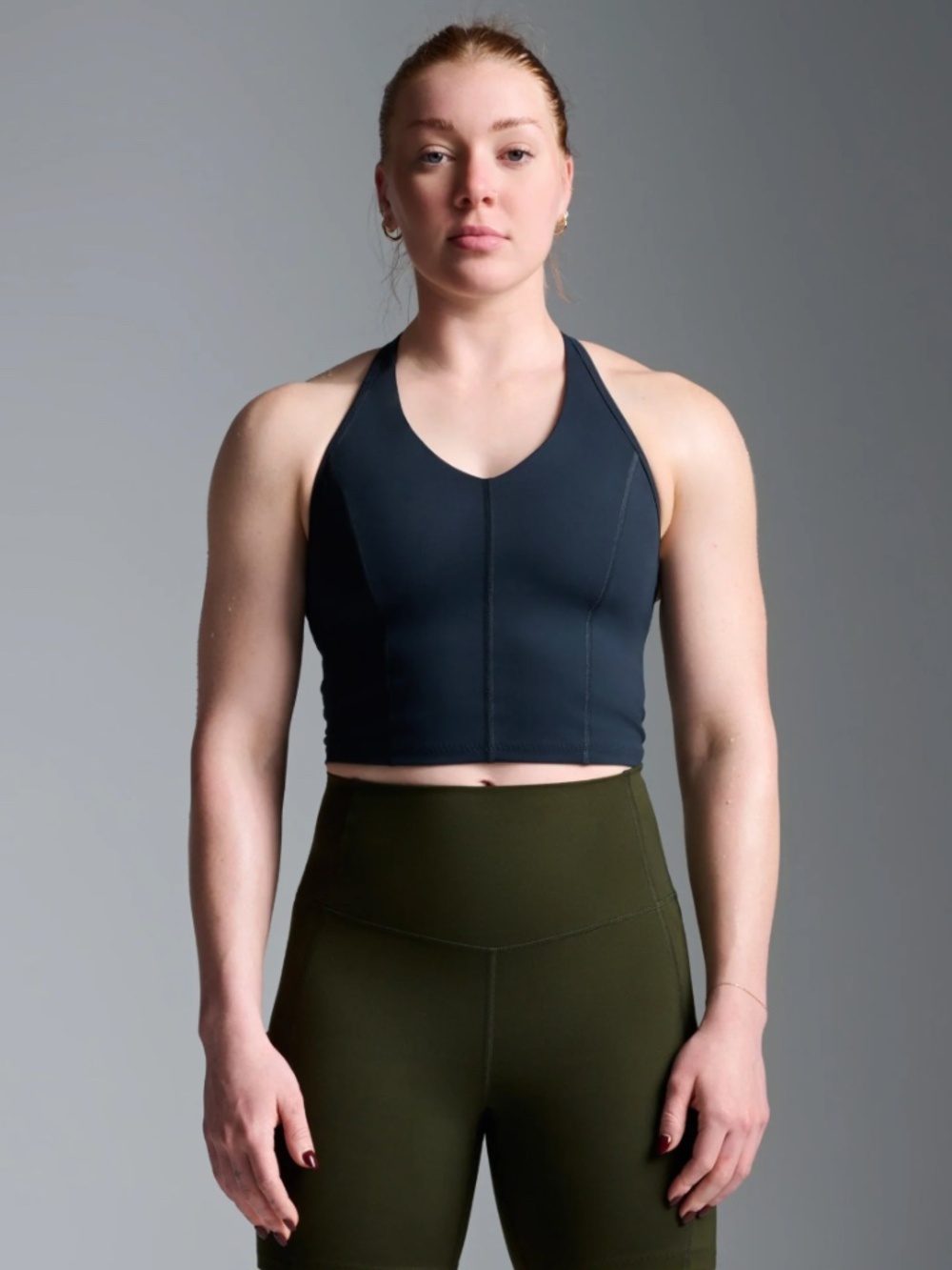 LNDR Femme Fatale Longline Athletic Bra in Marine Size Medium